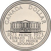 Canada Dollar Prince Edward Island 1973 (c) KM# 82 CANADA DOLLAR 1873 PRINCE 1973 EDWARD ISLAND ÎLE DU PRINCE ÉDOUARD coin reverse Canada Dollar Prince Edward Island 1973 (c) KM# 82 CANADA DOLLAR 1873 PRINCE 1973 EDWARD ISLAND ÎLE DU PRINCE ÉDOUARD coin reverse