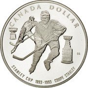 Canada Dollar Stanley Cup 1993 KM# 235 CANADA DOLLAR SS STANLEY CUP 1893-1993 COUPE STANLEY coin reverse Canada Dollar Stanley Cup 1993 KM# 235 CANADA DOLLAR SS STANLEY CUP 1893-1993 COUPE STANLEY coin reverse