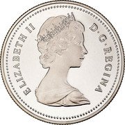 Canada Dollar Voyageur 1981 Proof KM# 120.1 ELIZABETH II D ∙ G ∙ REGINA 1992 coin obverse Canada Dollar Voyageur 1981 Proof KM# 120.1 ELIZABETH II D ∙ G ∙ REGINA 1992 coin obverse