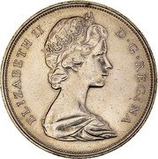 Canada Dollar Voyageur Design 1969 KM# 76.1 ELIZABETH II D ∙ G ∙ REGINA coin obverse Canada Dollar Voyageur Design 1969 KM# 76.1 ELIZABETH II D ∙ G ∙ REGINA coin obverse