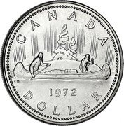 Canada Dollar Voyageur Design 1972 KM# 64.2a CANADA DATE DOLLAR coin reverse Canada Dollar Voyageur Design 1972 KM# 64.2a CANADA DATE DOLLAR coin reverse