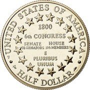 USA Half Dollar U.S. Capitol Visitor Center 2001 P Proof KM# 323 ∙ UNITED STATES OF AMERICA ∙ HALF DOLLAR 6TH CONGRESS SENATE HOUSE 32 SENATORS 106 MEMBERS E PLURIBUS UNUM coin reverse USA Half Dollar U.S. Capitol Visitor Center 2001 P Proof KM# 323 ∙ UNITED STATES OF AMERICA ∙ HALF DOLLAR 6TH CONGRESS SENATE HOUSE 32 SENATORS 106 MEMBERS E PLURIBUS UNUM coin reverse