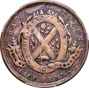 Canada Half Penny Bouquet Sous 1839 Proof KM# Tn15 BANK TOKEN CONCORDIA SALUS BANK OF MONTREAL 1837 HALF PENNY coin reverse Canada Half Penny Bouquet Sous 1839 Proof KM# Tn15 BANK TOKEN CONCORDIA SALUS BANK OF MONTREAL 1837 HALF PENNY coin reverse