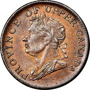 Canada Halfpenny (Province of Upper Canada Token) KM# Tn1 PROVINCE OF UPPER CANADA coin obverse Canada Halfpenny (Province of Upper Canada Token) KM# Tn1 PROVINCE OF UPPER CANADA coin obverse
