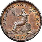 Canada Halfpenny (Province of Upper Canada Token) KM# Tn1 HALFPENNY TOKEN 1832 coin reverse Canada Halfpenny (Province of Upper Canada Token) KM# Tn1 HALFPENNY TOKEN 1832 coin reverse