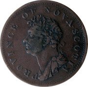 Canada Halfpenny Token Thistle 1823 KM# 1 PROVINCE OF NOVA SCOTIA coin obverse Canada Halfpenny Token Thistle 1823 KM# 1 PROVINCE OF NOVA SCOTIA coin obverse