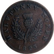 Canada Halfpenny Token Thistle 1823 KM# 1 HALFPENNY TOKEN coin reverse Canada Halfpenny Token Thistle 1823 KM# 1 HALFPENNY TOKEN coin reverse