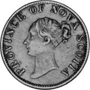 Canada Halfpenny Token (Victoria) KM# 5 PROVINCE OF NOVA SCOTIA coin obverse Canada Halfpenny Token (Victoria) KM# 5 PROVINCE OF NOVA SCOTIA coin obverse