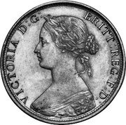 Canada One Cent Victoria 1865 KM# 1 VICTORIA D:G: REG: coin obverse Canada One Cent Victoria 1865 KM# 1 VICTORIA D:G: REG: coin obverse