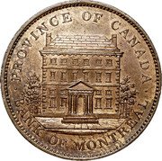 Canada One Penny Bank Token Bank of Montreal 1837 Proof KM# Tn14 PROVINCE OF CANADA BANK OF MONTEREAL coin obverse Canada One Penny Bank Token Bank of Montreal 1837 Proof KM# Tn14 PROVINCE OF CANADA BANK OF MONTEREAL coin obverse