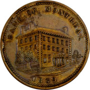 Canada One Penny Bouquet Sous 1839 KM# Tn17 BANK OF MONREAL coin obverse
