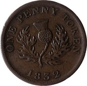 Canada One Penny Token Thistle 1832 KM# 2 ONE PENNY TOKEN YEAR coin reverse Canada One Penny Token Thistle 1832 KM# 2 ONE PENNY TOKEN YEAR coin reverse