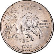 USA Quarter Dollar Alaska 2008 P Satin finish KM# 424 UNITED STATES OF AMERICA QUARTER DOLLAR LIBERTY IN GOD WE TRUST coin obverse USA Quarter Dollar Alaska 2008 P Satin finish KM# 424 UNITED STATES OF AMERICA QUARTER DOLLAR LIBERTY IN GOD WE TRUST coin obverse