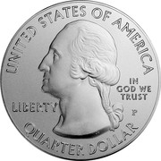 USA Quarter Dollar Arches National Park 2014 P Vapor Blast finish KM# 582 UNITED STATES OF AMERICA IN GOD WE TRUST LIBERTY QUARTER DOLLAR P coin obverse