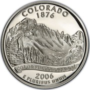 USA Quarter Dollar Colorado 2006 S KM# 384a COLORADO 1876 E PLURIBUS UNUM COLORFUL COLORADO coin reverse USA Quarter Dollar Colorado 2006 S KM# 384a COLORADO 1876 E PLURIBUS UNUM COLORFUL COLORADO coin reverse