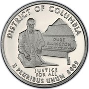 USA Quarter Dollar District of Columbia 2009 S KM# 445a DISTRICT OF COLUMBIA E PLURIBUS UNUM DUKE ELLINGTON JUSTICE FOR ALL coin reverse USA Quarter Dollar District of Columbia 2009 S KM# 445a DISTRICT OF COLUMBIA E PLURIBUS UNUM DUKE ELLINGTON JUSTICE FOR ALL coin reverse