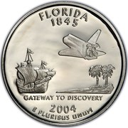 USA Quarter Dollar Florida 2004 S KM# 356a FLORIDA 1845 E PLURIBUS UNUM GATEWAY TO DISCOVERY coin reverse USA Quarter Dollar Florida 2004 S KM# 356a FLORIDA 1845 E PLURIBUS UNUM GATEWAY TO DISCOVERY coin reverse