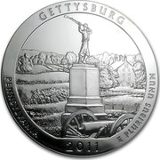 USA Quarter Dollar Gettysburg National Military Park 2011 KM# 513 GETTYSBURG PENNSYLVANIA E PLURIBUS UNUM 2011 coin reverse