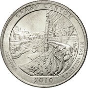 USA Quarter Dollar Grand Canyon National Park 2010 P KM# 472 GRAND CANYON ARIZONA E PLURIBUS UNUM coin reverse USA Quarter Dollar Grand Canyon National Park 2010 P KM# 472 GRAND CANYON ARIZONA E PLURIBUS UNUM coin reverse