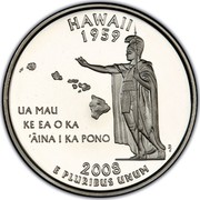 USA Quarter Dollar Hawaii 2008 S KM# 425a HAWAII 1959 E PLURIBUS UNUM UA MAU KE EA O KA AINA I KA PONO coin reverse USA Quarter Dollar Hawaii 2008 S KM# 425a HAWAII 1959 E PLURIBUS UNUM UA MAU KE EA O KA AINA I KA PONO coin reverse
