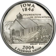 USA Quarter Dollar Iowa 2004 S KM# 358a IOWA 1846 E PLURIBUS UNUM FOUNDATION IN EDUCATION coin reverse USA Quarter Dollar Iowa 2004 S KM# 358a IOWA 1846 E PLURIBUS UNUM FOUNDATION IN EDUCATION coin reverse