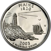 USA Quarter Dollar Maine 2003 S KM# 345a MAINE 1820 E PLURIBUS UNUM coin reverse USA Quarter Dollar Maine 2003 S KM# 345a MAINE 1820 E PLURIBUS UNUM coin reverse