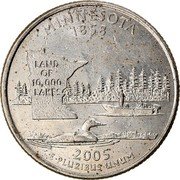USA Quarter Dollar Minnesota 2005 P KM# 371 UNITED STATES OF AMERICA QUARTER DOLLAR LIBERTY IN GOD WE TRUST coin obverse USA Quarter Dollar Minnesota 2005 P KM# 371 UNITED STATES OF AMERICA QUARTER DOLLAR LIBERTY IN GOD WE TRUST coin obverse