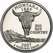 USA Quarter Dollar Montana 2007 S KM# 396a MONTANA 1889 E PLURIBUS UNUM BIG SKY COUNTRY coin reverse USA Quarter Dollar Montana 2007 S KM# 396a MONTANA 1889 E PLURIBUS UNUM BIG SKY COUNTRY coin reverse