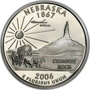 USA Quarter Dollar Nebraska 2006 S KM# 383a NEBRASKA 1867 E PLURIBUS UNUM CHIMNEY ROCK coin reverse USA Quarter Dollar Nebraska 2006 S KM# 383a NEBRASKA 1867 E PLURIBUS UNUM CHIMNEY ROCK coin reverse