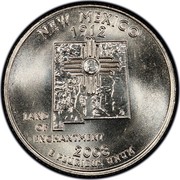 USA Quarter Dollar New Mexico 2008 D KM# 422 NEW MEXICO 1912 E PLURIBUS UNUM LAND OF ENCHANTMENT coin reverse USA Quarter Dollar New Mexico 2008 D KM# 422 NEW MEXICO 1912 E PLURIBUS UNUM LAND OF ENCHANTMENT coin reverse