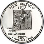 USA Quarter Dollar New Mexico 2008 S KM# 422a NEW MEXICO 1912 E PLURIBUS UNUM LAND OF ENCHANTMENT coin reverse USA Quarter Dollar New Mexico 2008 S KM# 422a NEW MEXICO 1912 E PLURIBUS UNUM LAND OF ENCHANTMENT coin reverse