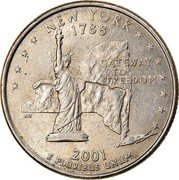 USA Quarter Dollar New York 2001 P KM# 318 UNITED STATES OF AMERICA QUARTER DOLLAR LIBERTY IN GOD WE TRUST coin obverse USA Quarter Dollar New York 2001 P KM# 318 UNITED STATES OF AMERICA QUARTER DOLLAR LIBERTY IN GOD WE TRUST coin obverse