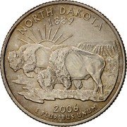 USA Quarter Dollar North Dakota 2006 P KM# 385 UNITED STATES OF AMERICA QUARTER DOLLAR LIBERTY IN GOD WE TRUST coin obverse