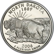 USA Quarter Dollar North Dakota 2006 S KM# 385a NORTH DAKOTA 1889 E PLURIBUS UNUM coin reverse USA Quarter Dollar North Dakota 2006 S KM# 385a NORTH DAKOTA 1889 E PLURIBUS UNUM coin reverse