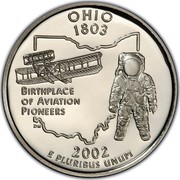 USA Quarter Dollar Ohio 2002 S KM# 332a OHIO 1803 E PLURIBUS UNUM BIRTHPLACE OF AVIATION PIONEERS coin reverse USA Quarter Dollar Ohio 2002 S KM# 332a OHIO 1803 E PLURIBUS UNUM BIRTHPLACE OF AVIATION PIONEERS coin reverse