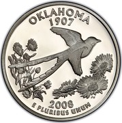 USA Quarter Dollar Oklahoma 2008 S KM# 421a OKLAHOMA 1907 E PLURIBUS UNUM coin reverse USA Quarter Dollar Oklahoma 2008 S KM# 421a OKLAHOMA 1907 E PLURIBUS UNUM coin reverse