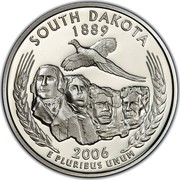 USA Quarter Dollar South Dakota 2006 S KM# 386a SOUTH DAKOTA 1889 E PLURIBUS UNUM coin reverse USA Quarter Dollar South Dakota 2006 S KM# 386a SOUTH DAKOTA 1889 E PLURIBUS UNUM coin reverse