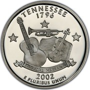 USA Quarter Dollar Tennessee 2002 S KM# 331a TENNESSEE 1796 E PLURIBUS UNUM MUSICAL HERITAGE coin reverse USA Quarter Dollar Tennessee 2002 S KM# 331a TENNESSEE 1796 E PLURIBUS UNUM MUSICAL HERITAGE coin reverse