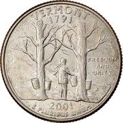 USA Quarter Dollar Vermont 2001 P KM# 321 UNITED STATES OF AMERICA QUARTER DOLLAR LIBERTY IN GOD WE TRUST coin obverse USA Quarter Dollar Vermont 2001 P KM# 321 UNITED STATES OF AMERICA QUARTER DOLLAR LIBERTY IN GOD WE TRUST coin obverse