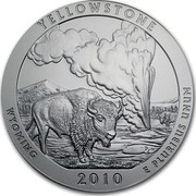 USA Quarter Dollar Yellowstone National Park - WY 2010 P Vapor Blast finish KM# 490 YELLOWSTONE WYOMING 2010 E PLURIBUS UNUM coin reverse USA Quarter Dollar Yellowstone National Park - WY 2010 P Vapor Blast finish KM# 490 YELLOWSTONE WYOMING 2010 E PLURIBUS UNUM coin reverse