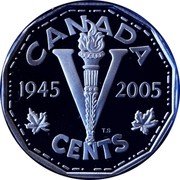 Canada V Cents Victory In Europe 2005 KM# 758 CANADA V CENTS 1945 2005 TS coin reverse Canada V Cents Victory In Europe 2005 KM# 758 CANADA V CENTS 1945 2005 TS coin reverse