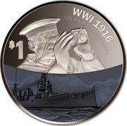 New Zealand $1 1916 Courage & Commitment 2016 WWI 1916 COURAGE & COMMOTMENT $1 HMS coin reverse New Zealand $1 1916 Courage & Commitment 2016 WWI 1916 COURAGE & COMMOTMENT $1 HMS coin reverse