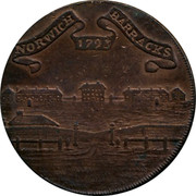 UK 1/2 Penny (Norfolk - Norwich Token) NORWICH 1793 BARRACKS coin reverse UK 1/2 Penny (Norfolk - Norwich Token) NORWICH 1793 BARRACKS coin reverse