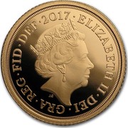 UK 1/2 Sovereign 200 Years of the Modern Sovereign 2017 Proof ELIZABETH∙II∙DEI∙GRA∙REGINA∙FID∙DIF coin obverse UK 1/2 Sovereign 200 Years of the Modern Sovereign 2017 Proof ELIZABETH∙II∙DEI∙GRA∙REGINA∙FID∙DIF coin obverse