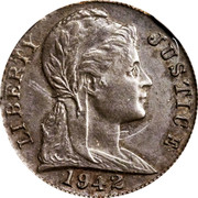 USA 1 Cent One Cent Pattern 1942  LIBERTY JUSTICE 1942 coin obverse USA 1 Cent One Cent Pattern 1942  LIBERTY JUSTICE 1942 coin obverse