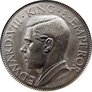 New Zealand 1 Crown Edward VIII Kiwi Pattern 1936 X# 1a EDWARD VIII KING & EMPEROR coin obverse New Zealand 1 Crown Edward VIII Kiwi Pattern 1936 X# 1a EDWARD VIII KING & EMPEROR coin obverse