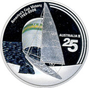 Australia 1 Dollar America's Cup Victory 1983-2008 2008 P Proof AMERICA'S CUP VICTORY 1983-2008 AUSTRALIA II 25 P coin reverse Australia 1 Dollar America's Cup Victory 1983-2008 2008 P Proof AMERICA'S CUP VICTORY 1983-2008 AUSTRALIA II 25 P coin reverse