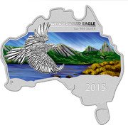 Australia 1 Dollar Australian Map Shaped Coin Series Wedge-tailed Eagle 2015 Proof KM# 2193 WEDGE-TAILED EAGLE 1 OZ 999 SILVER 2015 coin reverse Australia 1 Dollar Australian Map Shaped Coin Series Wedge-tailed Eagle 2015 Proof KM# 2193 WEDGE-TAILED EAGLE 1 OZ 999 SILVER 2015 coin reverse