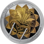 New Zealand 1 Dollar Maui and the Sun - Tahi Tara 2018 Proof TAHI TARA ONE DOLLAR coin reverse
