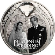 New Zealand 1 Dollar Platinum Wedding Anniversary 2017 Proof PLATINUM WEDDING ANNIVERSARY coin reverse New Zealand 1 Dollar Platinum Wedding Anniversary 2017 Proof PLATINUM WEDDING ANNIVERSARY coin reverse